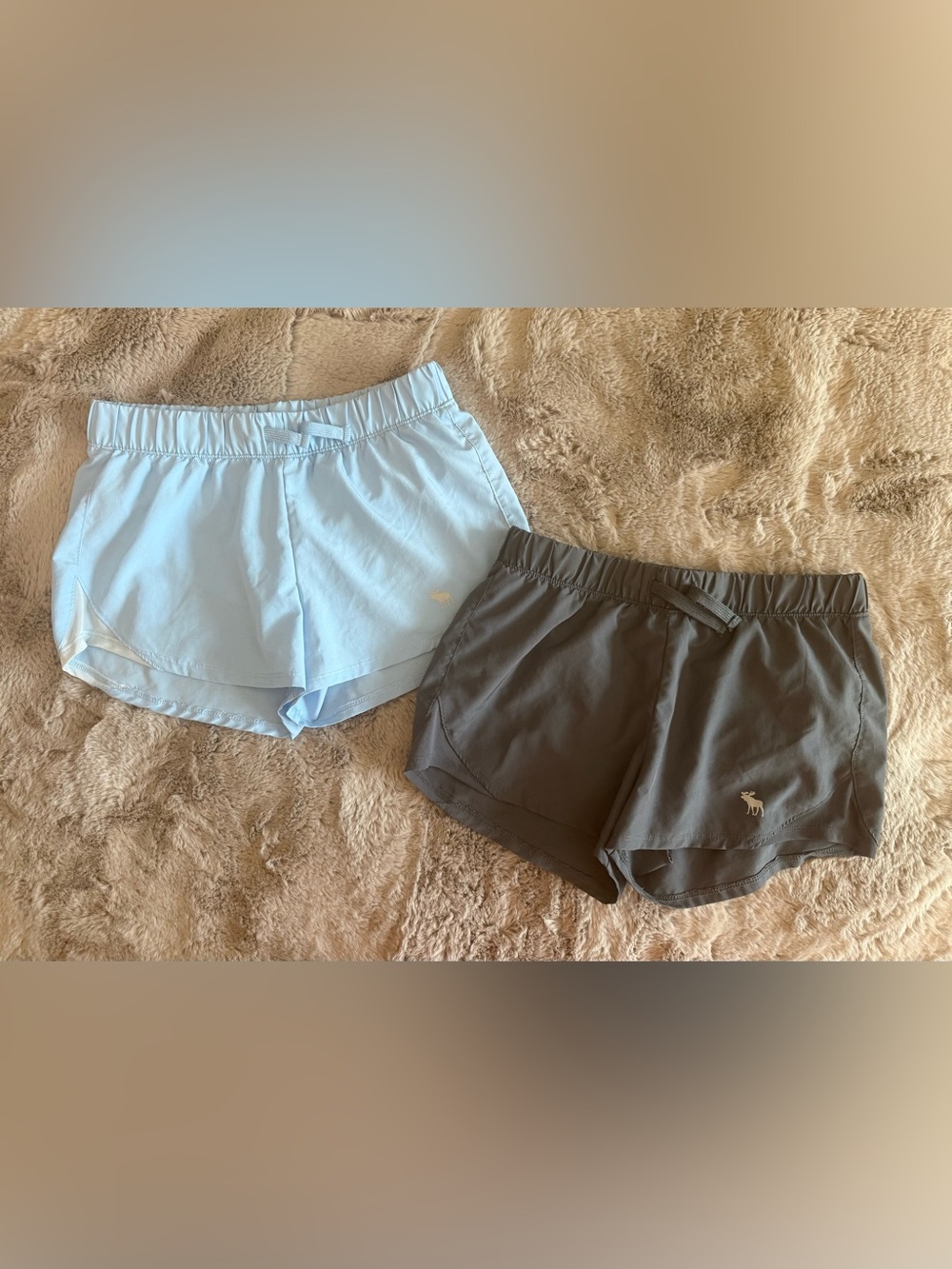 Abercrombie Kids Girls Dark Grey & Light Blue Active Running Shorts Set - 11/12